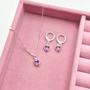 Conjunto coração Cristal