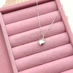 Pulseira pingente Coração 18cm, em Prata 925